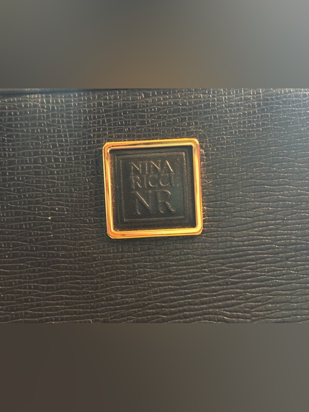 🖤 Nina Ricci Black Vintage Textured Leather Top Handle Crossbody Structured Bag - Picture 6 of 17